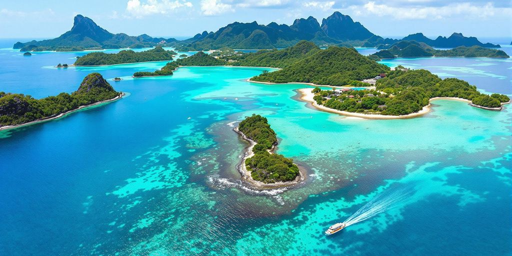 Raja Ampat's stunning islands and clear turquoise waters.