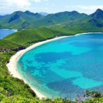 Scenic view of Komodo Island's beaches and lush landscapes.