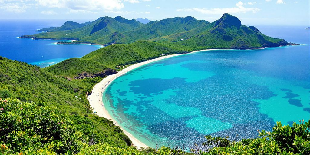 Scenic view of Komodo Island's beaches and lush landscapes.